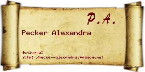 Pecker Alexandra névjegykártya