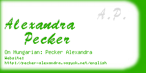 alexandra pecker business card